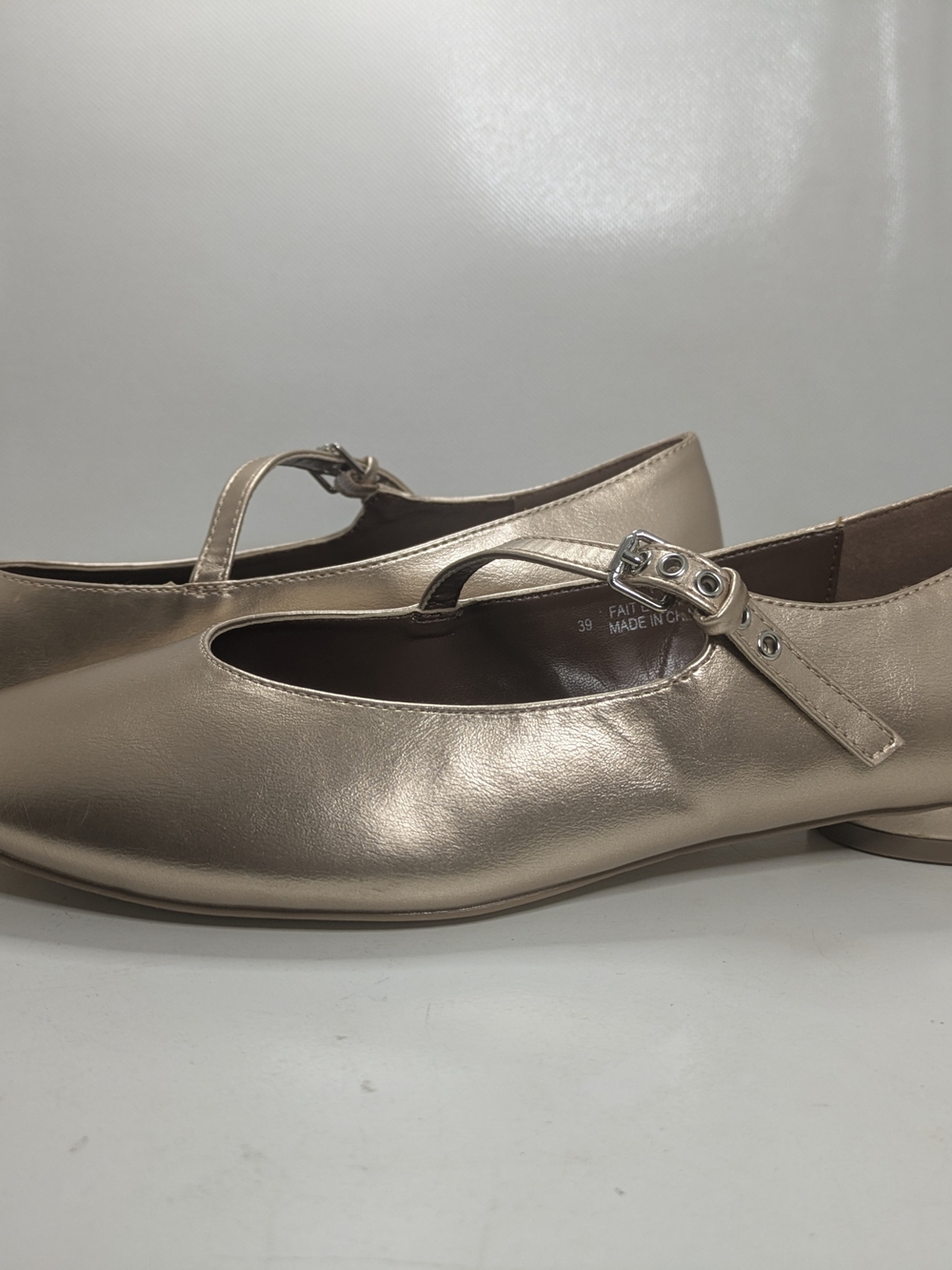 Matt & Nat Metallic Rose Gold Mary Jane Flats EU 39 Women's Vegan Ballet Shoes - Picture 4 of 8